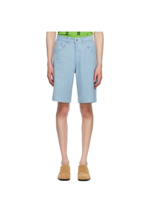 Theophilio SSENSE Exclusive Blue Denim Shorts