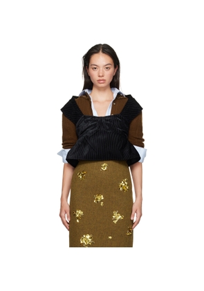SHUSHU/TONG Black Three-Dimensional Pleated Top