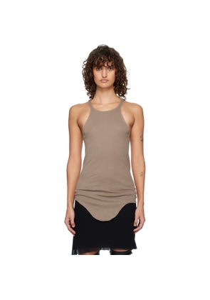 Rick Owens DRKSHDW Taupe Temple Racer Back Tank Top