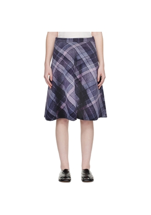 ABRA Purple Trompe L'Oeil Midi Skirt