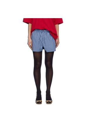 VETEMENTS Blue Push-Up Shirting Shorts