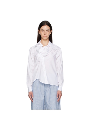Charles Jeffrey LOVERBOY White Elasticated Ruffle Shirt