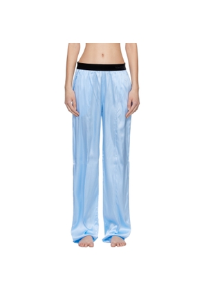 TOM FORD Blue Stretch Silk Satin PJ Lounge Pants