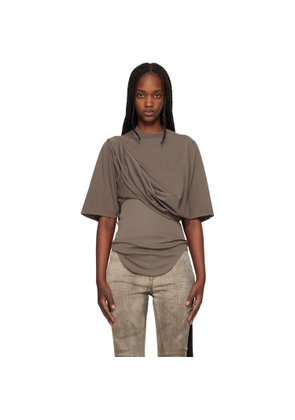 Rick Owens DRKSHDW Brown Temple Jumbo SS T-shirt