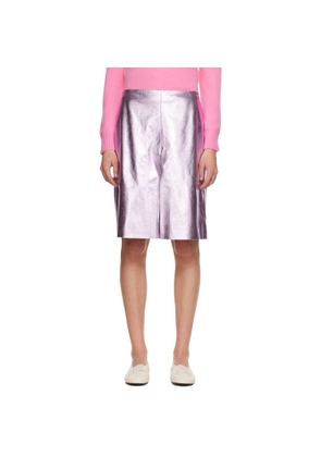 Sandy Liang Pink Pinkie Leather Midi Skirt