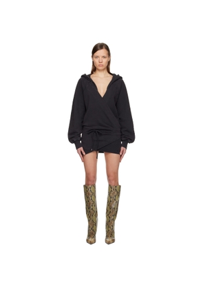 The Attico Black American Fleece Minidress