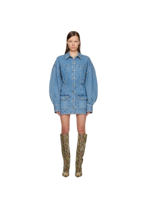The Attico Blue Washed Denim Minidress