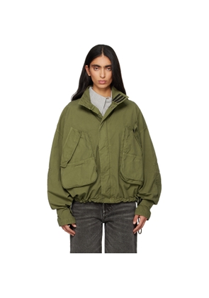The Attico Green Overdyed Bomber Jacket
