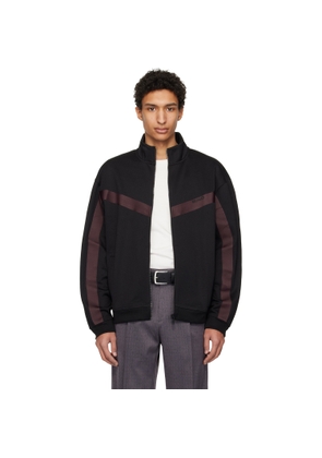 Hugo Black Chevron-Tape Zip-Up Jacket