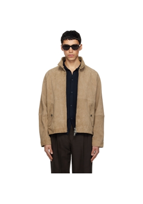 Hugo Tan Goatskin Suede Jacket