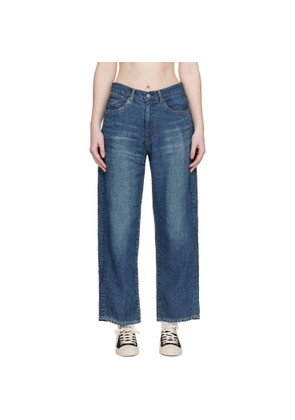 UNDERCOVER Blue Zipper Linen Jeans