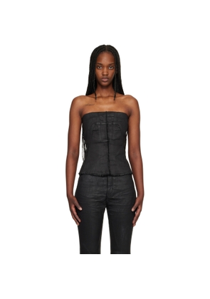 Rick Owens DRKSHDW Black Temple Bustier Denim Top
