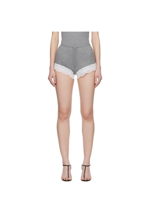 VETEMENTS Gray Lace Mini Shorts