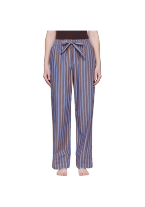 Tekla Brown & Blue Poplin Pyjama Pants