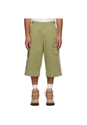 Palm Angels Khaki Military Patch Bermuda Shorts