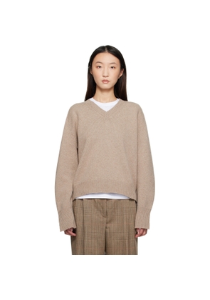 Róhe Beige Sleeve Wrap Sweater