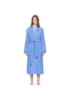 Tekla Blue & White Terry Classic Bathrobe