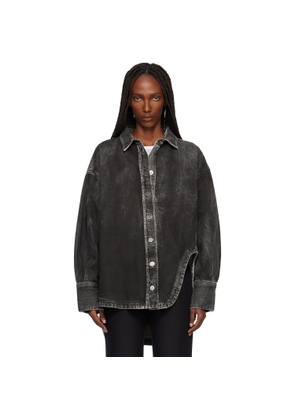 The Attico Black Diana Denim Shirt