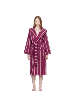 Tekla Purple Terry Hooded Bathrobe