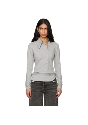 The Attico Grey Light American Fleece Polo