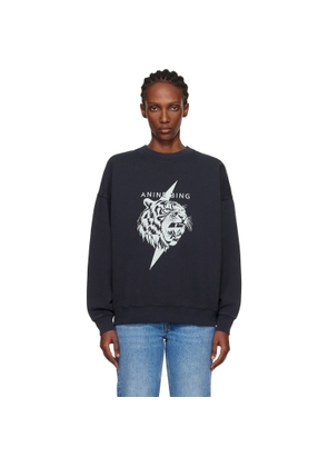 ANINE BING Black Miles Tiger Sweatshirt