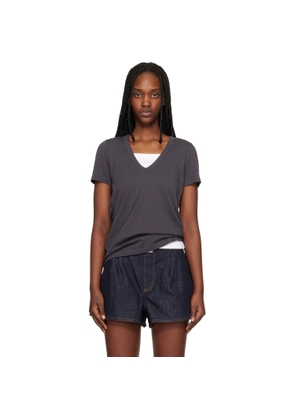 rag & bone Gray 'The Slub Vee' T-shirt