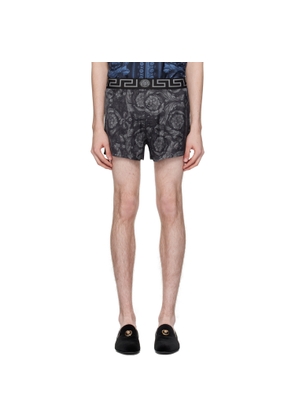 Versace Underwear Black Barocco Pyjama Shorts