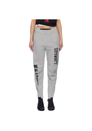 VETEMENTS Gray Cut Up Logo Sweatpants