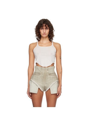 Rick Owens DRKSHDW Off-White Temple Basic Cropped Tank Top