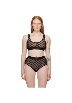 Palm Angels Black Monogram Bra