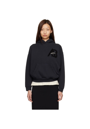 ANINE BING Black Jaci Letterman Hoodie