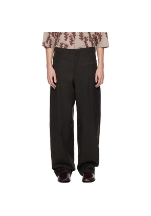 ZEGNA Brown Linen Trousers