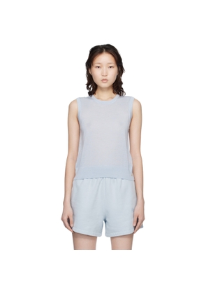 ANINE BING Blue Moni Crop Tank Top
