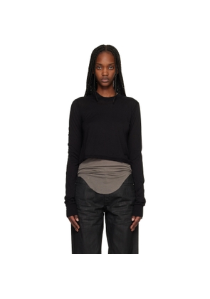 Rick Owens DRKSHDW Black Temple Cropped Level LS T-shirt