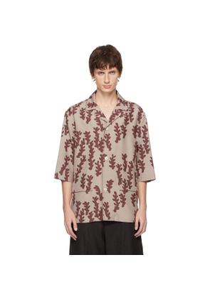 ZEGNA Taupe & Red Pijama Shirt
