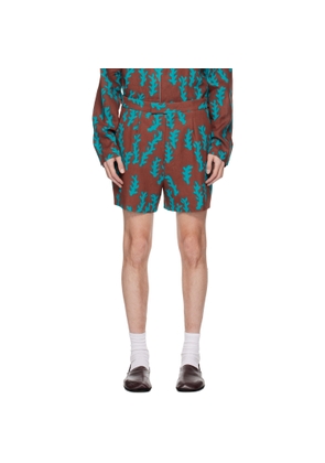 ZEGNA Orange & Blue Stampa Shorts