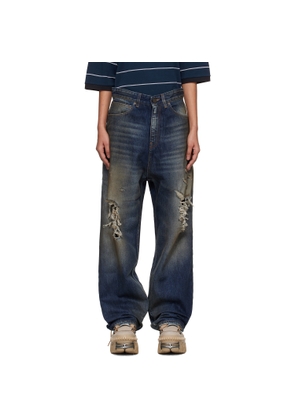VETEMENTS Blue Trashed Jeans