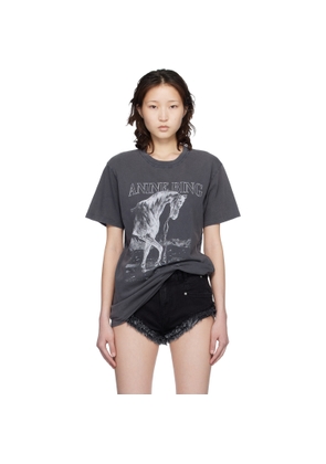 ANINE BING Black Lili Horse T-shirt