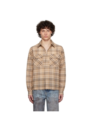 Represent Beige Sheer Flannel Shirt