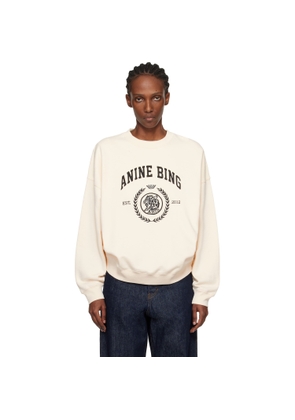 ANINE BING Off-White Miles Collegiate Sweatshirt