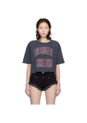 ANINE BING Gray Johnny Cropped T-shirt