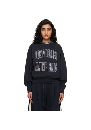 ANINE BING Navy Harry Shrunken Sweatshirt