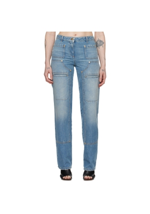 Palm Angels Blue Faded Jeans