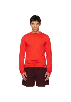 Rier Orange Roundneck Jersey Wool T-shirt