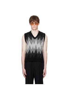 Ernest W. Baker Black & Gray Degrade Jacquard Vest