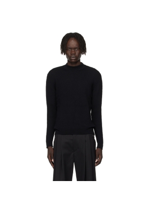 Ernest W. Baker Black Mock Neck Cable-Knit Sweater