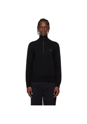 BOSS Black Zip-Neck Cotton & Cashmere Sweater