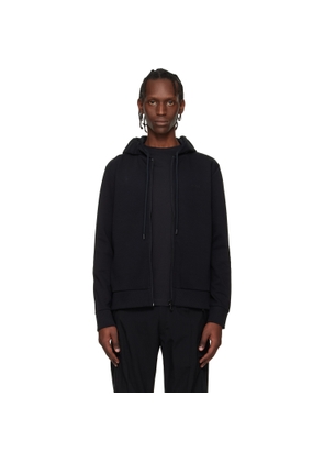 BOSS Black Stretch Cotton Logo Detail Zip-Up Hoodie