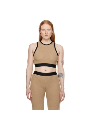 Palm Angels Taupe Cropped Tank Top