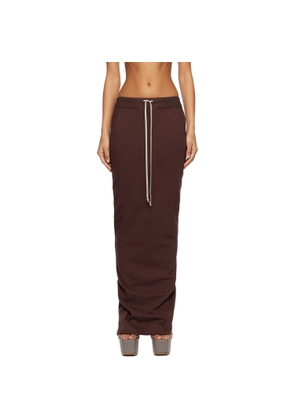 Rick Owens DRKSHDW Burgundy Concordians Pull On Pillar Maxi Skirt